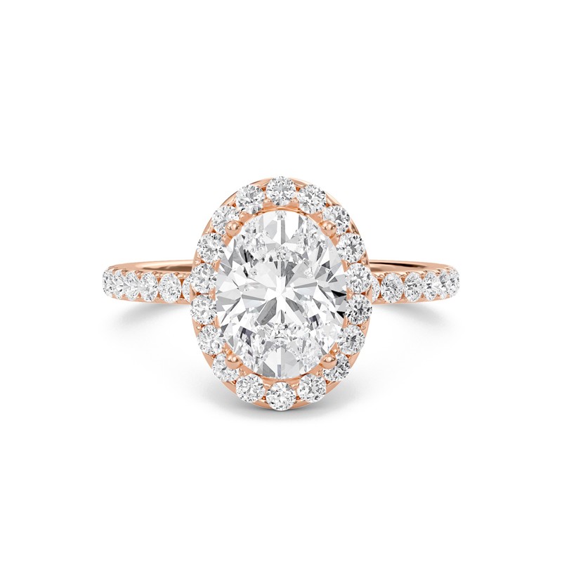 Oval Halo Embellished Prongs Ring