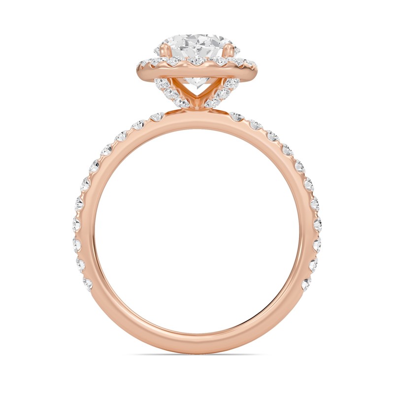 Oval Halo Embellished Prongs Ring