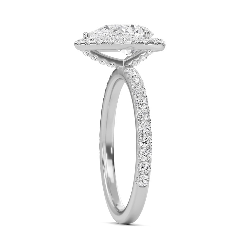 Pear Halo Embellished Prongs Ring