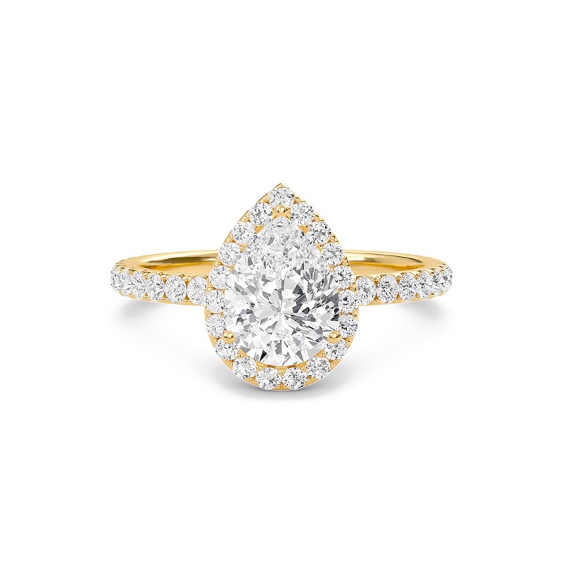 Pear Halo Embellished Prongs Ring