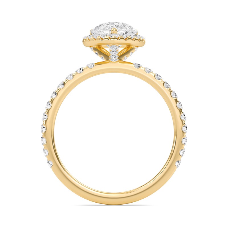 Pear Halo Embellished Prongs Ring