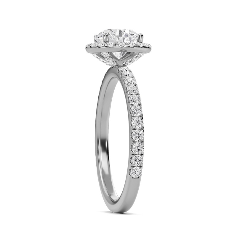 Round Halo Embellished Prongs Ring