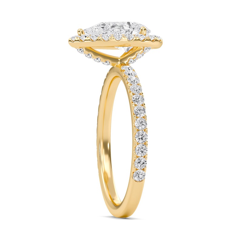 Pear Halo Embellished Prongs Ring