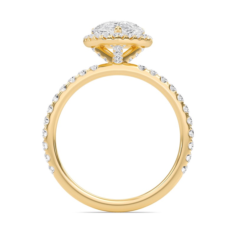 Pear Halo Embellished Prongs Ring