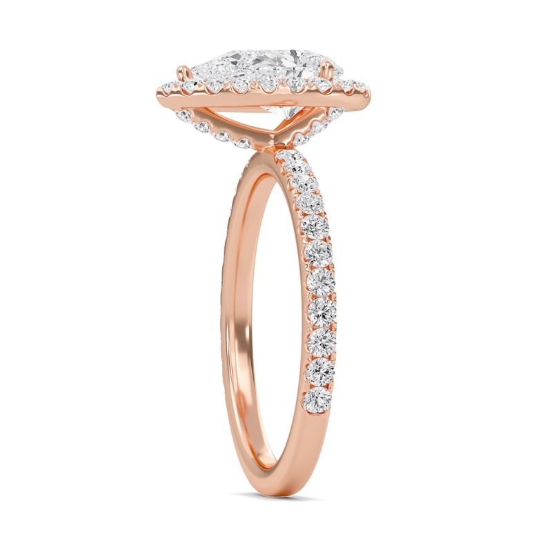 Pear Halo Embellished Prongs Ring