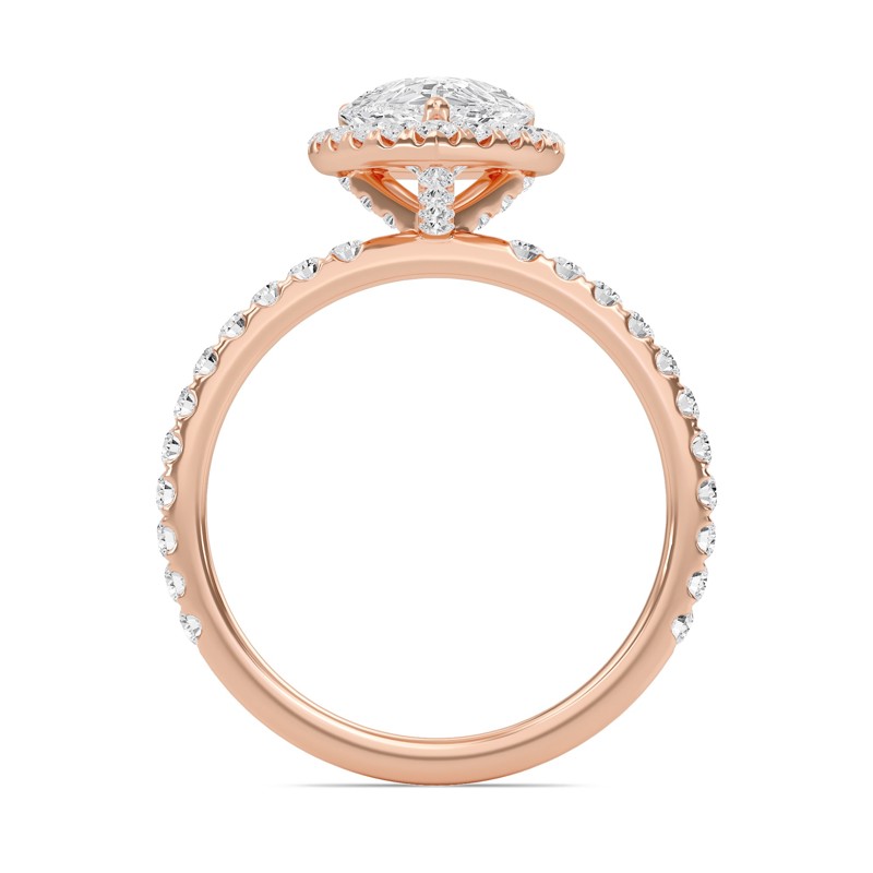 Pear Halo Embellished Prongs Ring