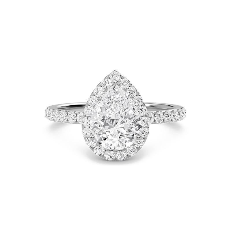 Pear Halo Embellished Prongs Ring