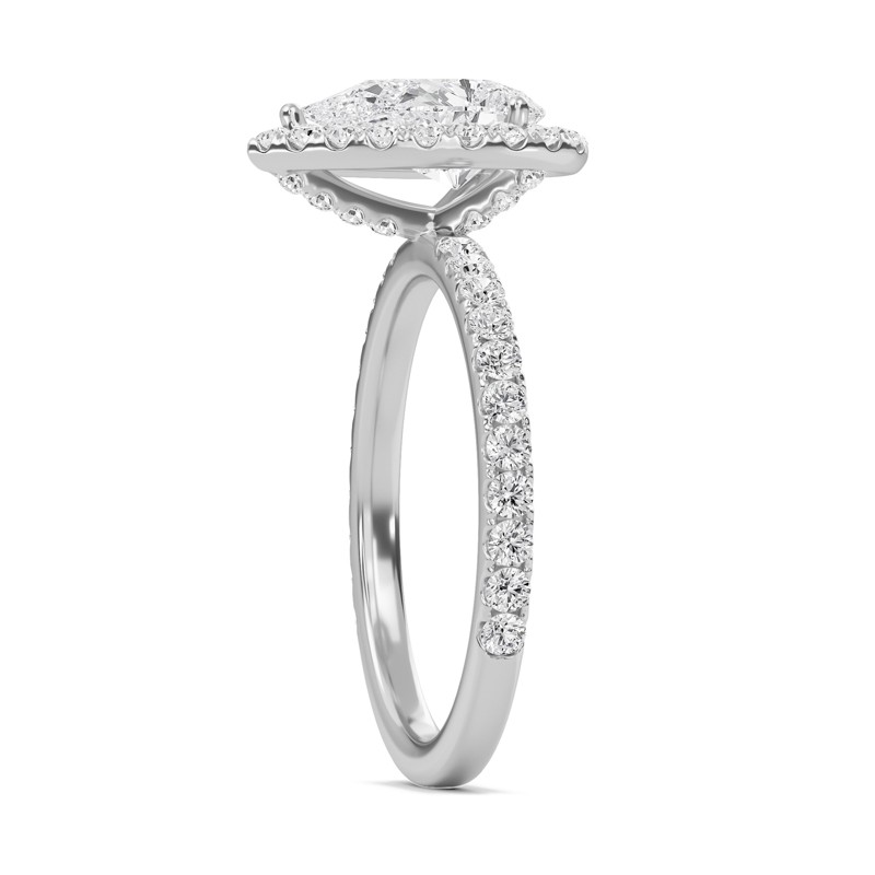 Pear Halo Embellished Prongs Ring
