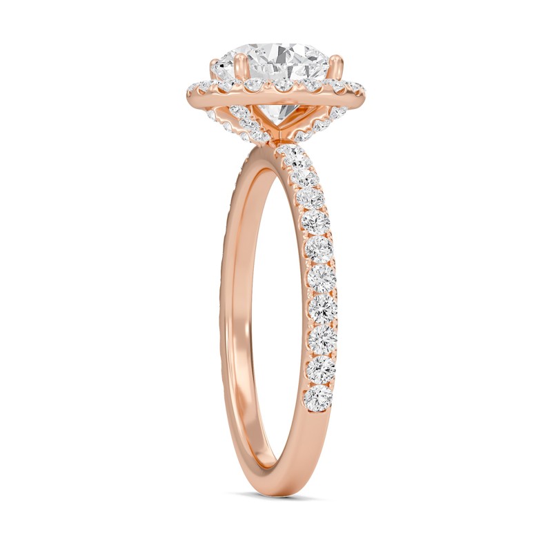 Round Halo Embellished Prongs Ring