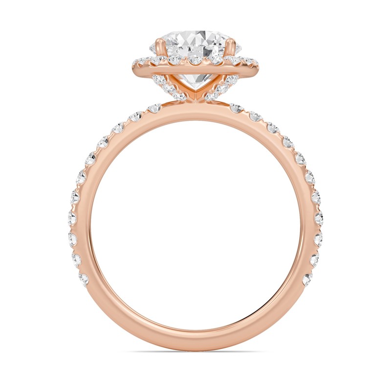 Round Halo Embellished Prongs Ring