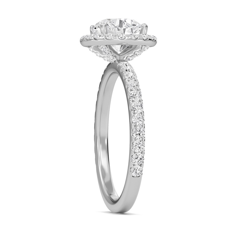 Round Halo Embellished Prongs Ring