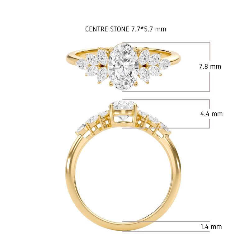 Luxe Marquese Side Stone Ring