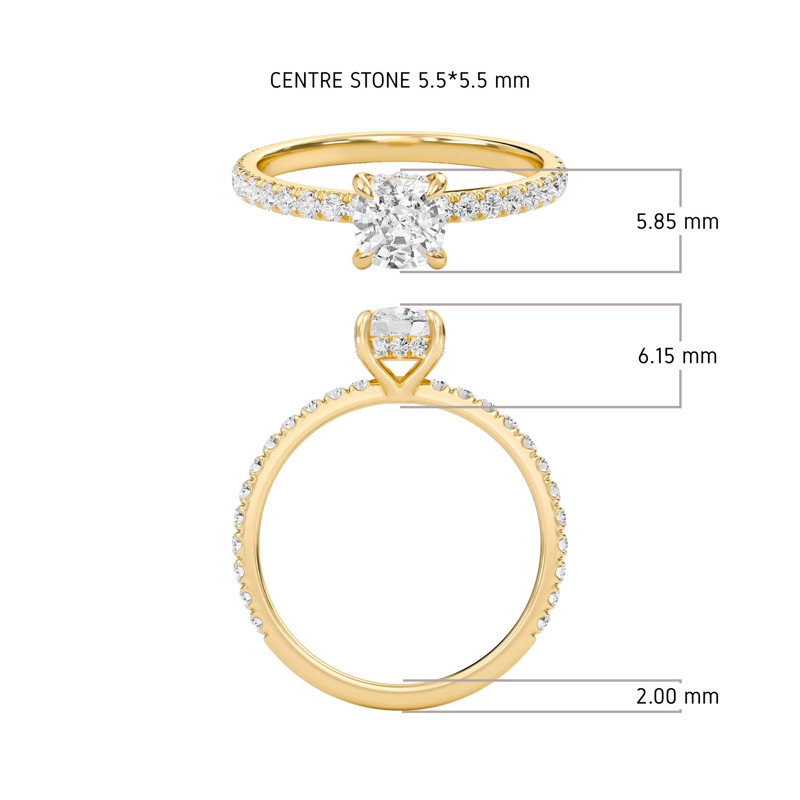 Cushion Perfect Fit Engagement Ring