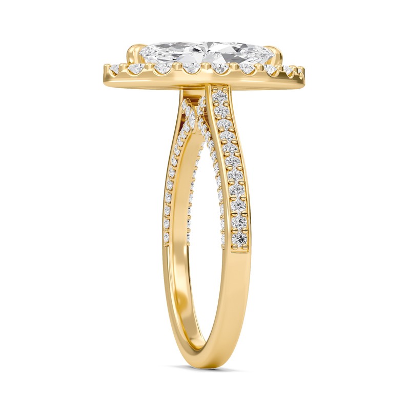 Marquise Halo Front accented Engagement Ring