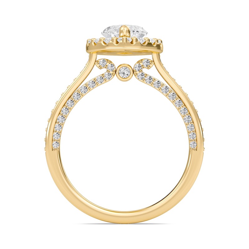Marquise Halo Front accented Engagement Ring
