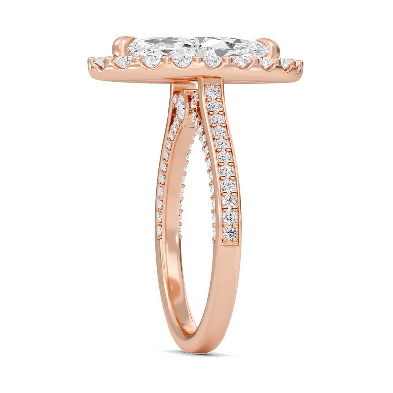 Marquise Halo Front accented Engagement Ring