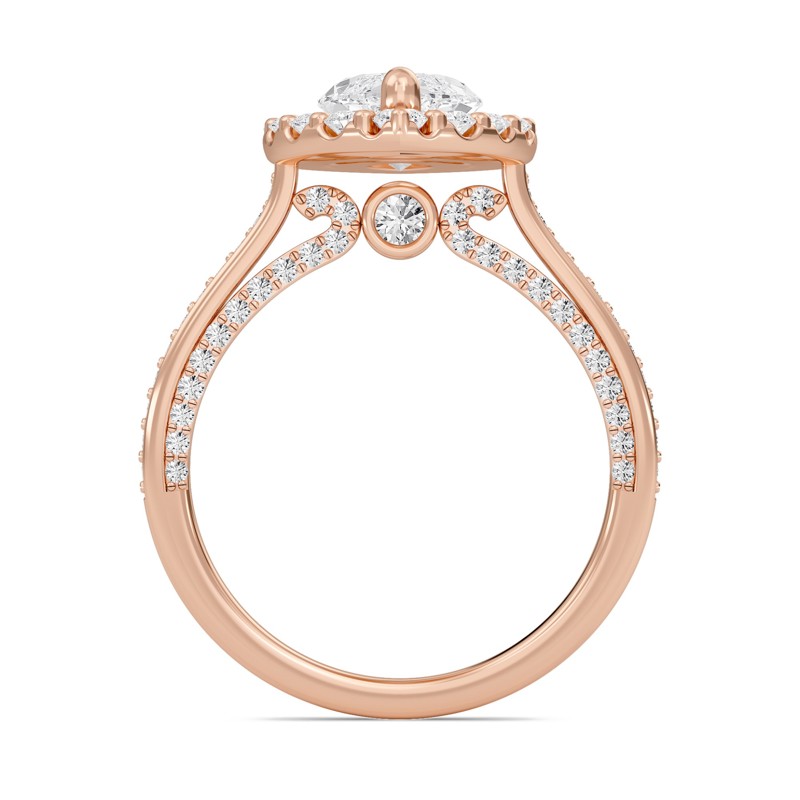 Marquise Halo Front accented Engagement Ring