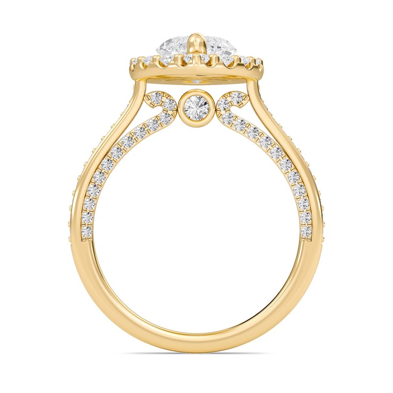 Marquise Halo Front accented Engagement Ring