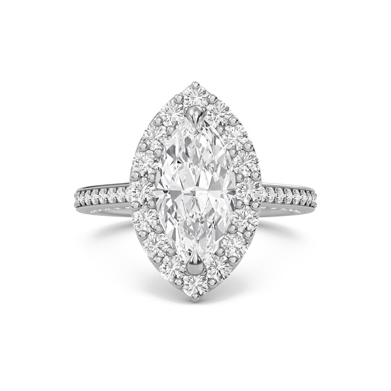 Marquise Halo Front accented Engagement Ring