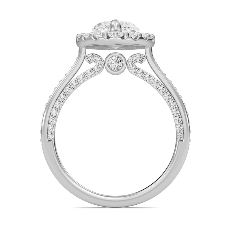 Marquise Halo Front accented Engagement Ring