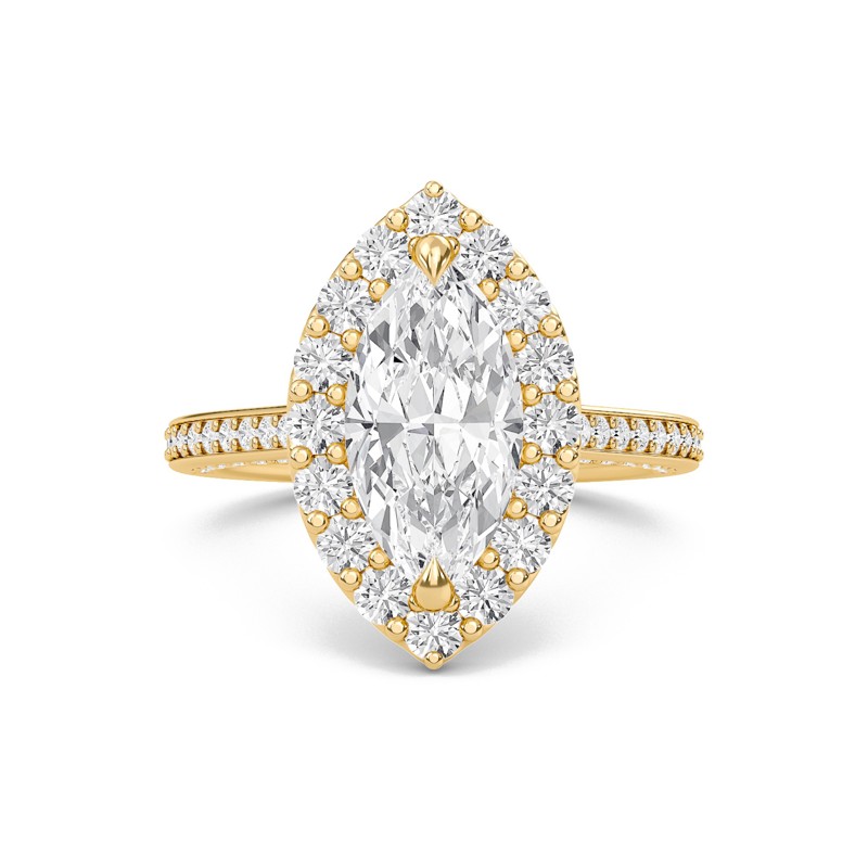 Marquise Halo Front accented Engagement Ring