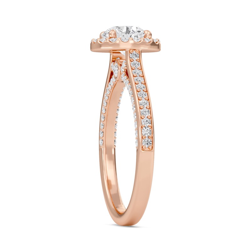 Round Halo Front accented Engagement Ring