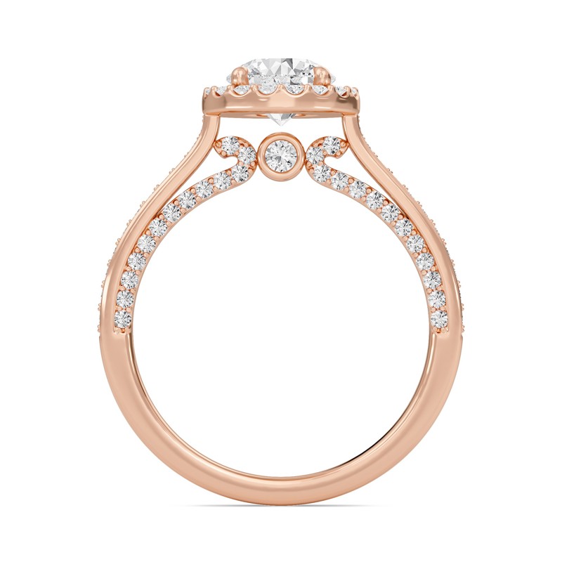 Round Halo Front accented Engagement Ring