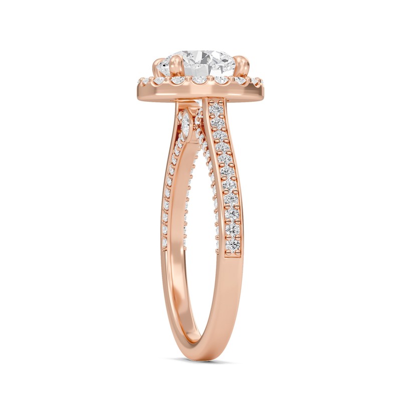 Round Halo Front accented Engagement Ring