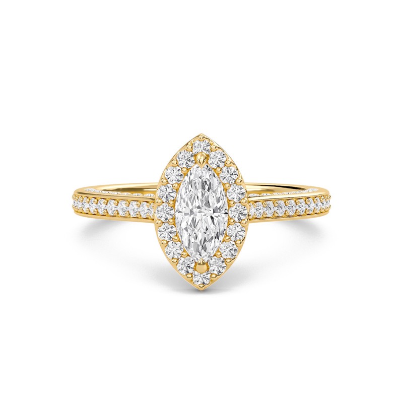 Marquise Halo Front accented Engagement Ring