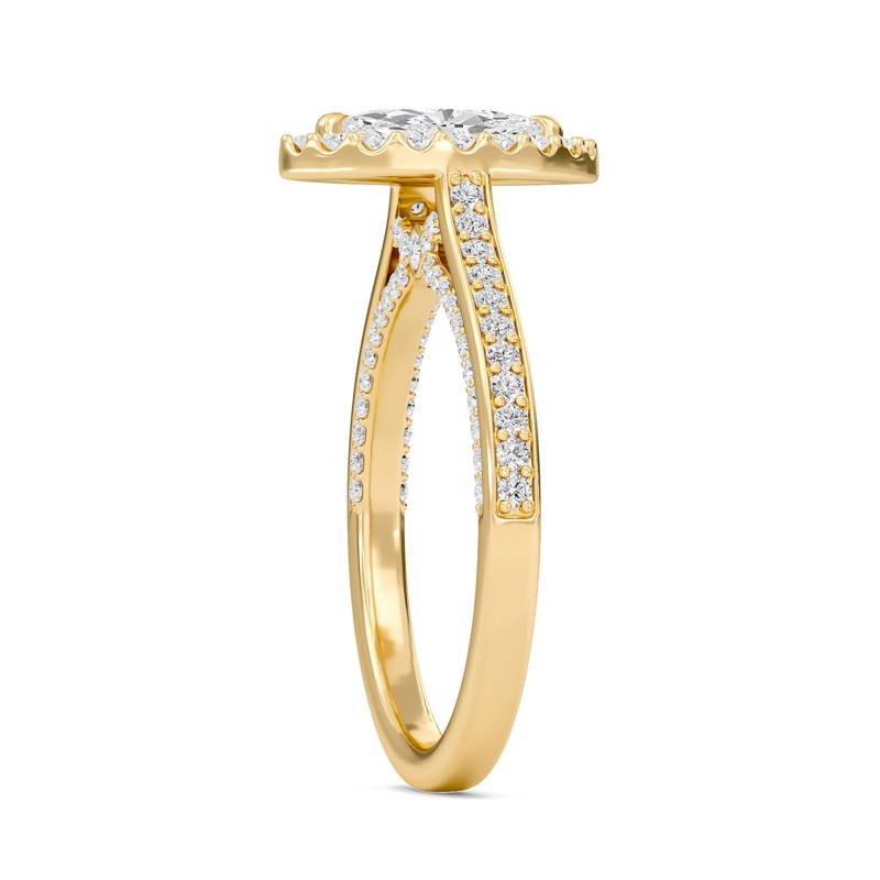 Marquise Halo Front accented Engagement Ring