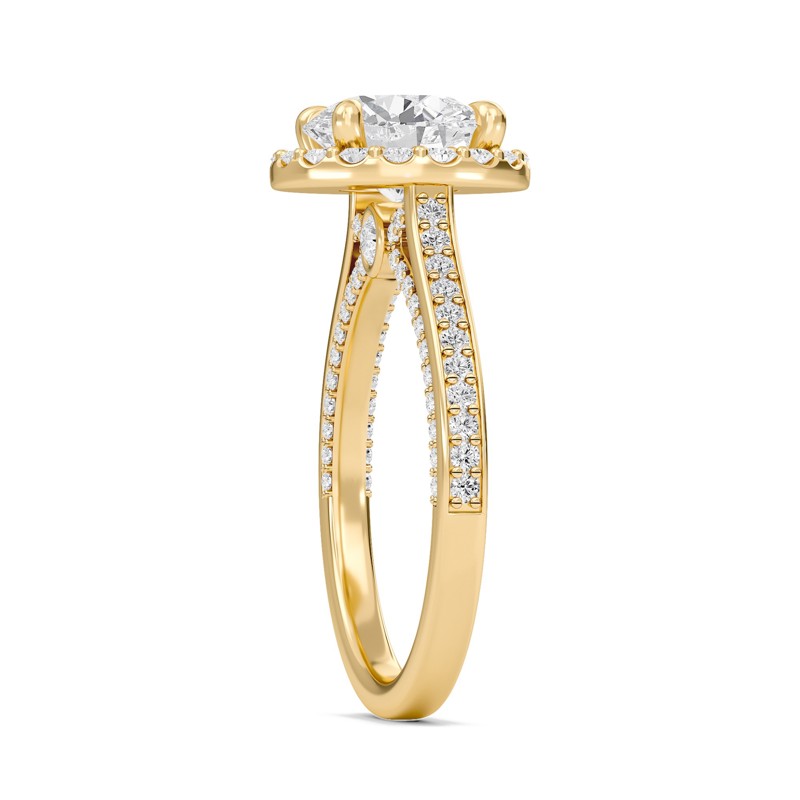 Round Halo Front accented Engagement Ring