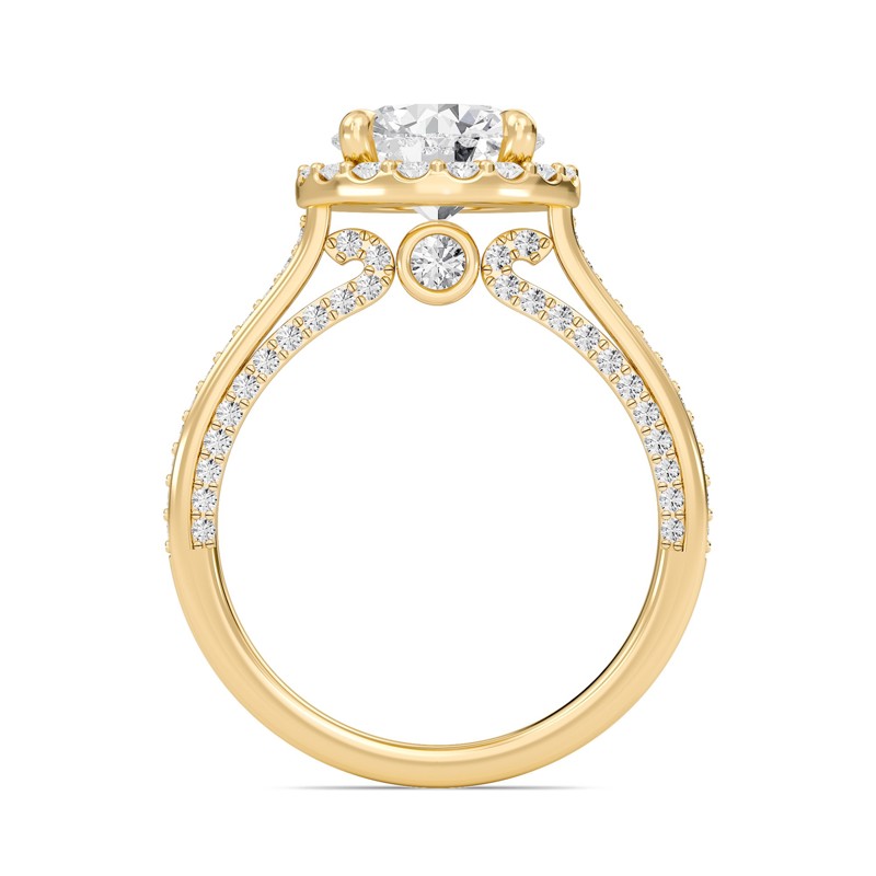 Round Halo Front accented Engagement Ring