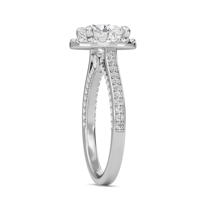 Round Halo Front accented Engagement Ring
