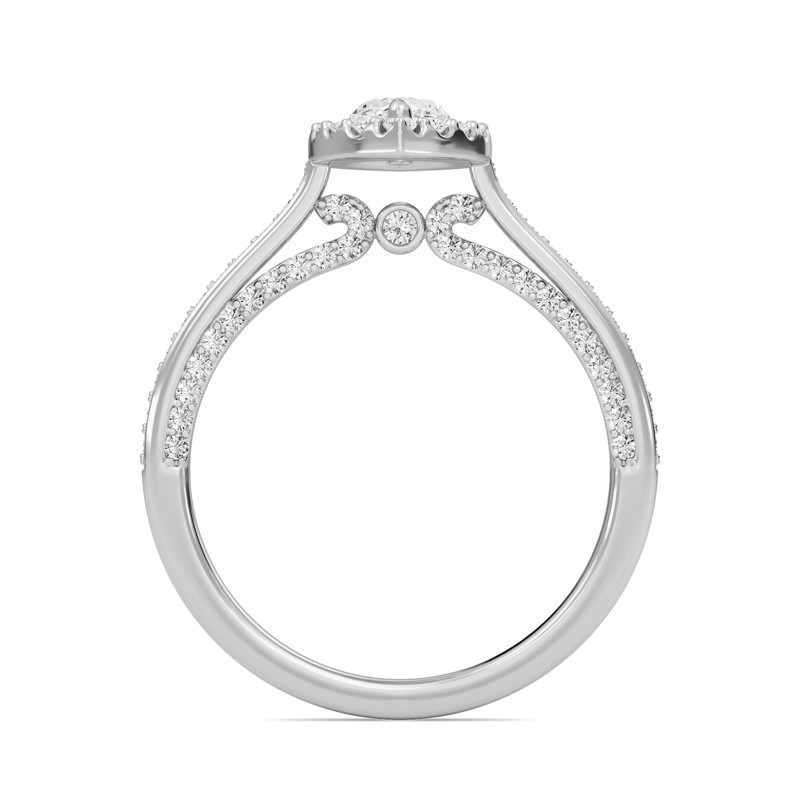 Marquise Halo Front accented Engagement Ring