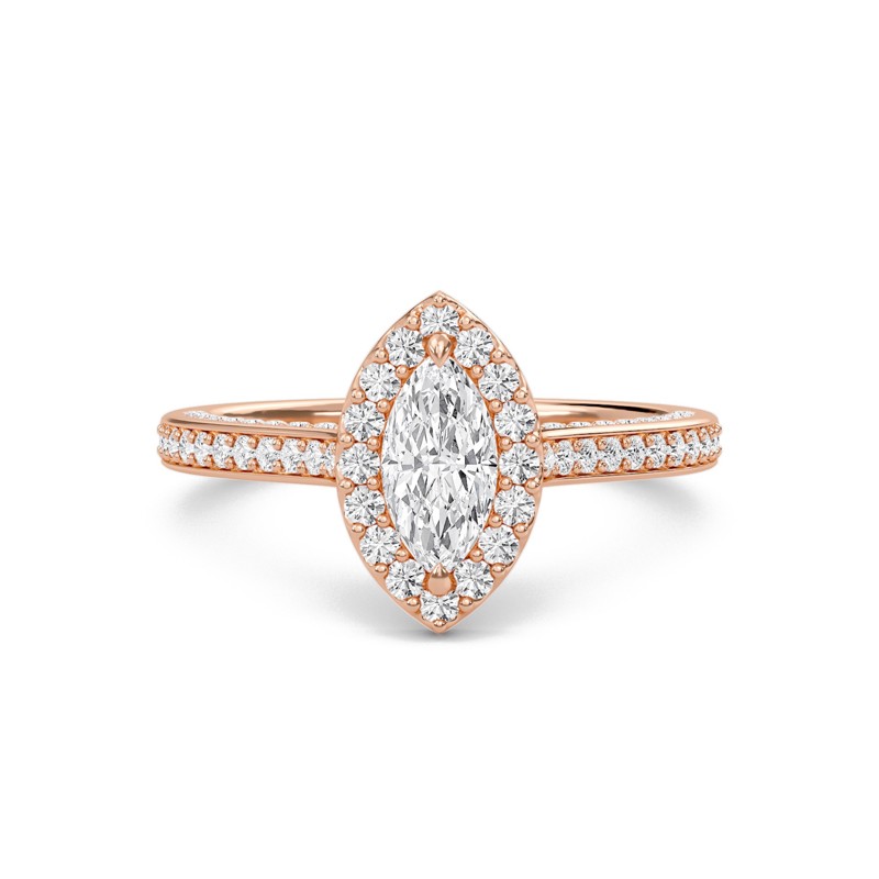 Marquise Halo Front accented Engagement Ring