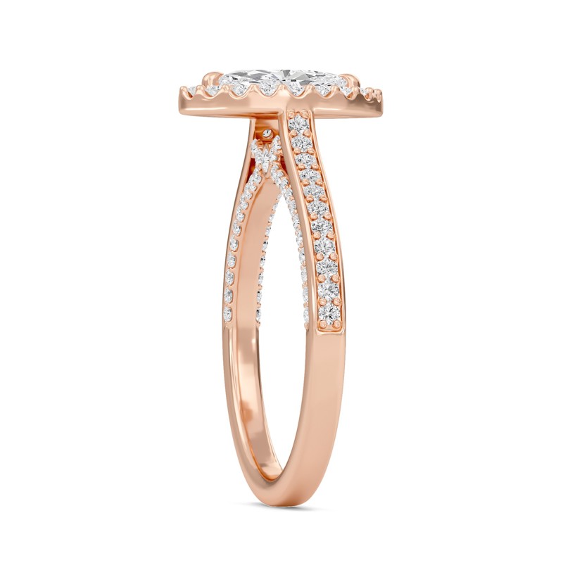 Marquise Halo Front accented Engagement Ring