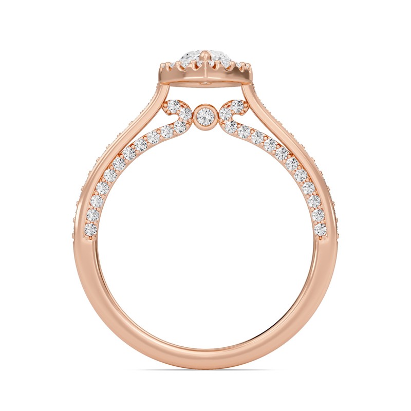 Marquise Halo Front accented Engagement Ring