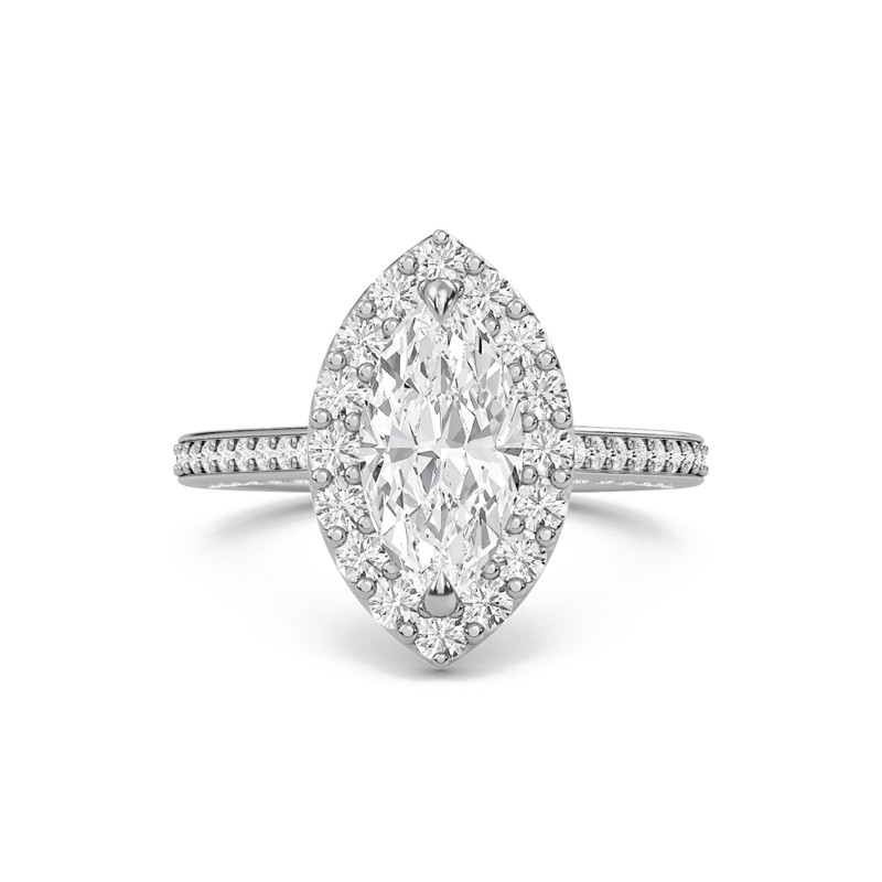 Marquise Halo Front accented Engagement Ring