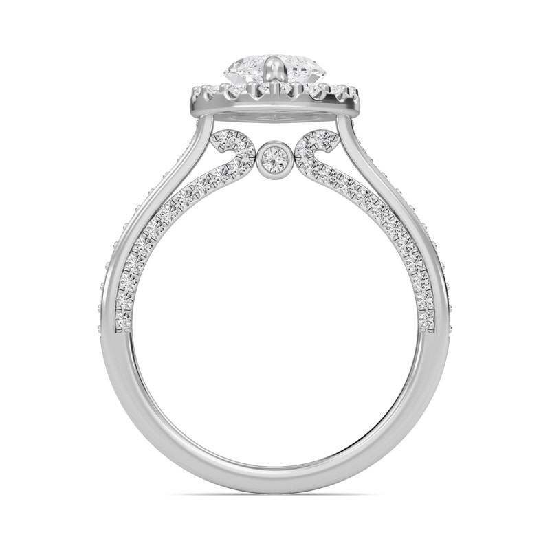 Marquise Halo Front accented Engagement Ring