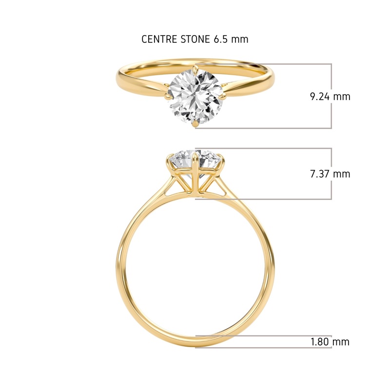 Classic Solitaire 4 Prong Ring