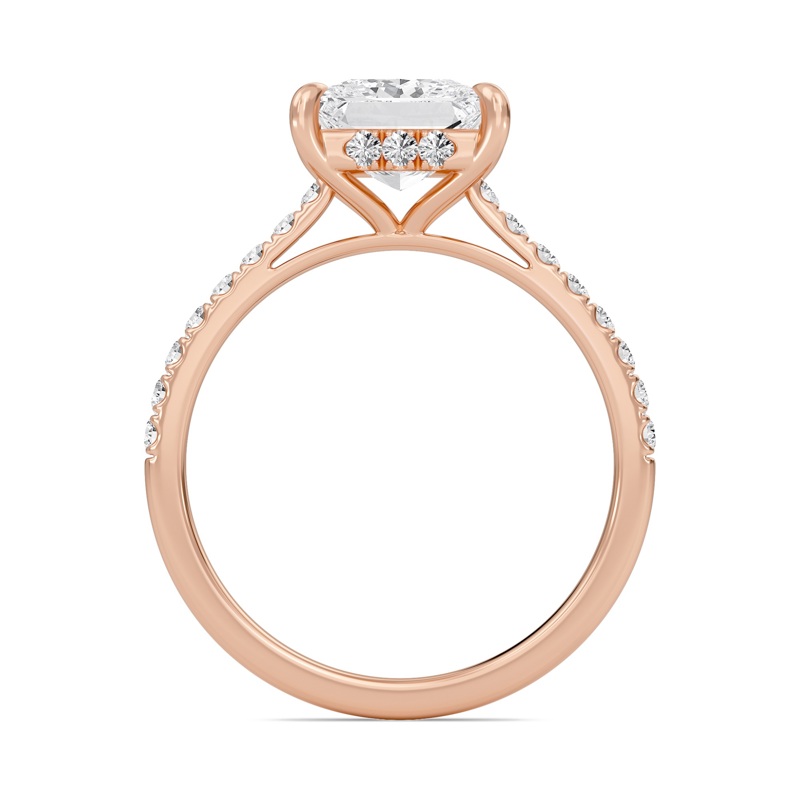 Princess Cathedral Pave Hidden Halo Engagement Ring