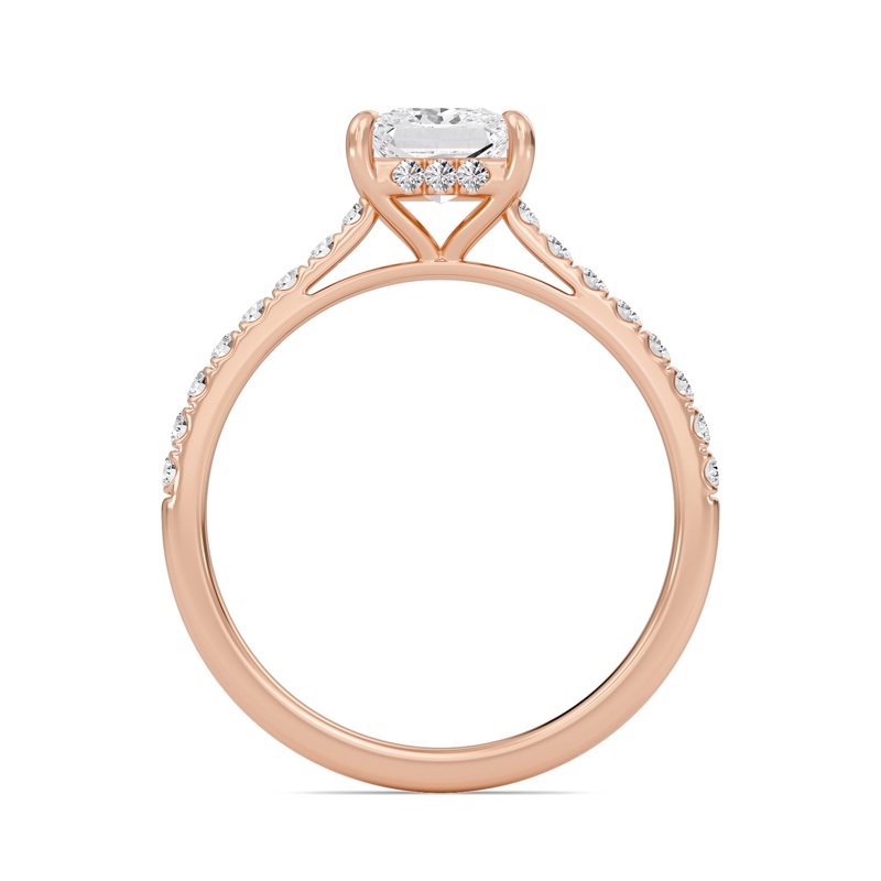 Princess Cathedral Pave Hidden Halo Engagement Ring