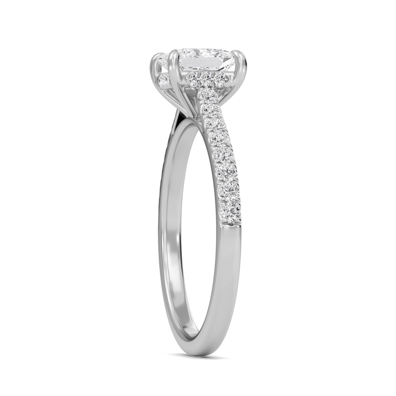 Princess Cathedral Pave Hidden Halo Engagement Ring