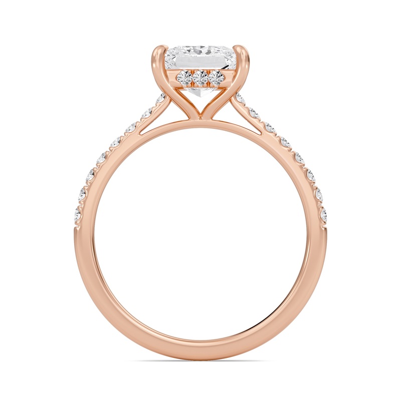 Princess Cathedral Pave Hidden Halo Engagement Ring