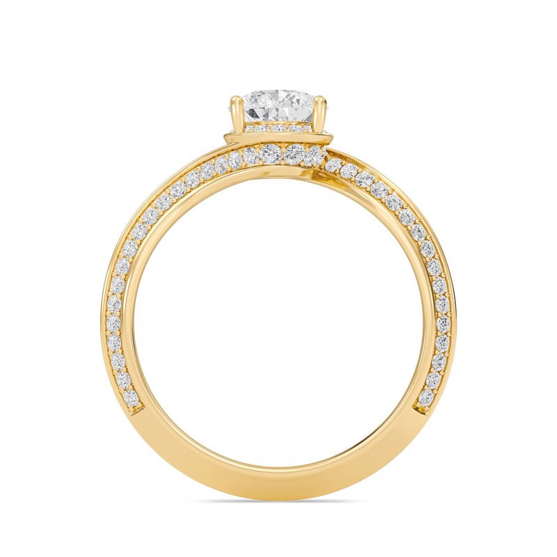 Pear Adorned Pave Byepass Engagement Ring
