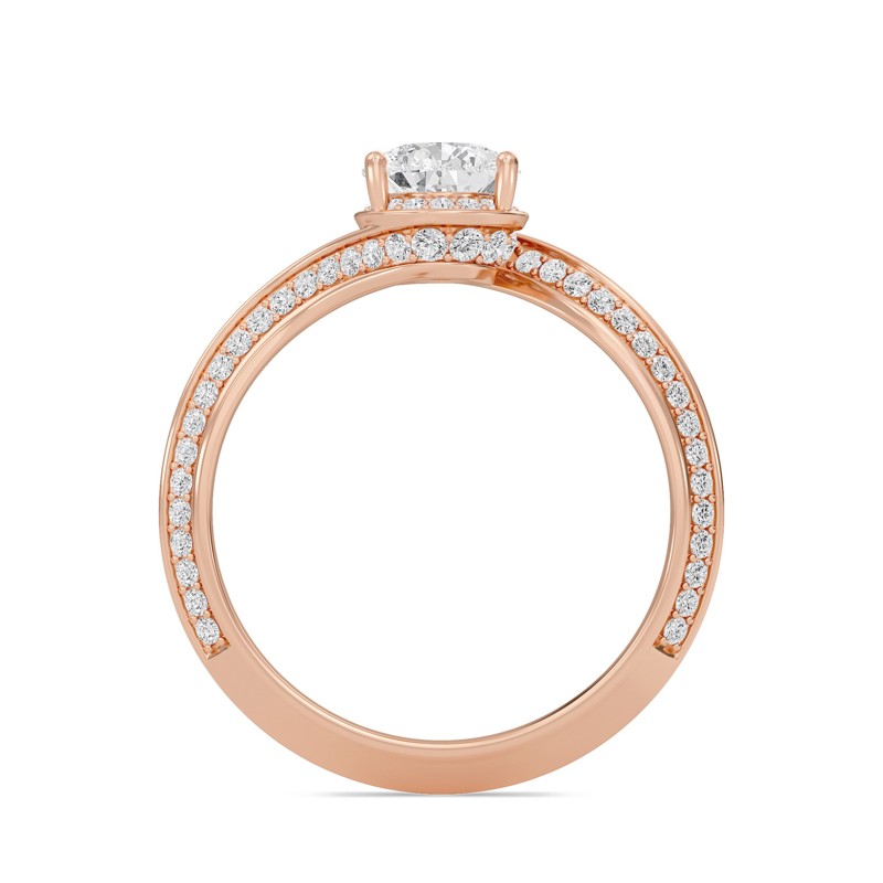 Pear Adorned Pave Byepass Engagement Ring
