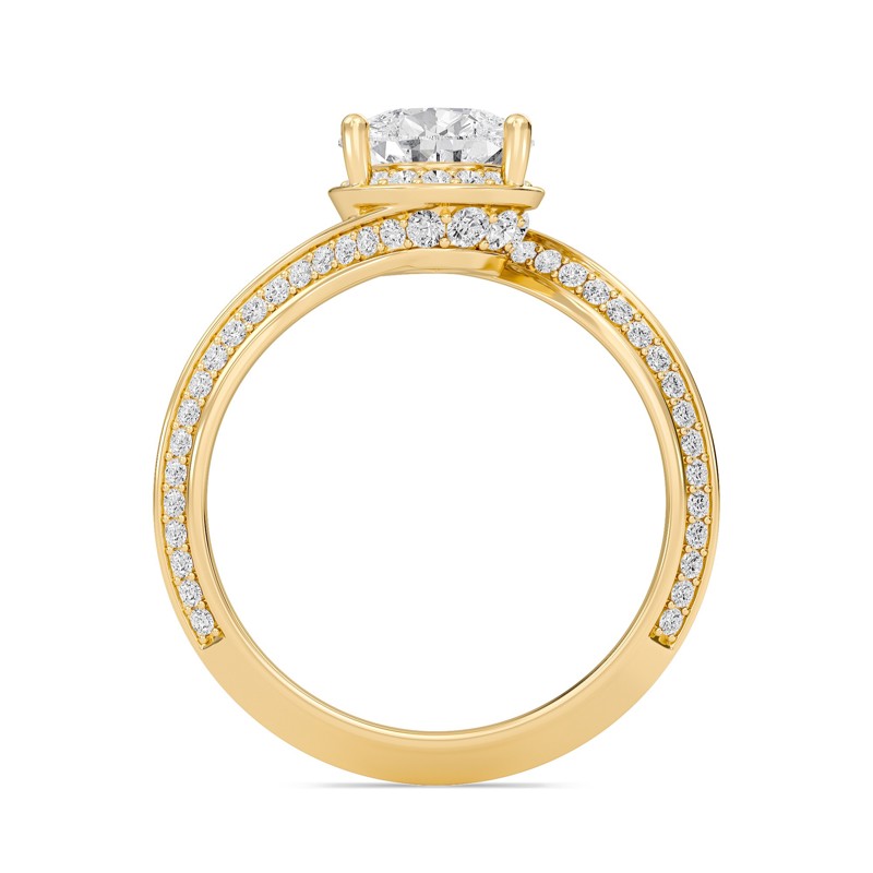 Pear Adorned Pave Byepass Engagement Ring