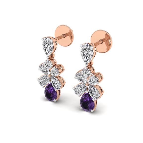Amethyst Radiance Drop Earrings