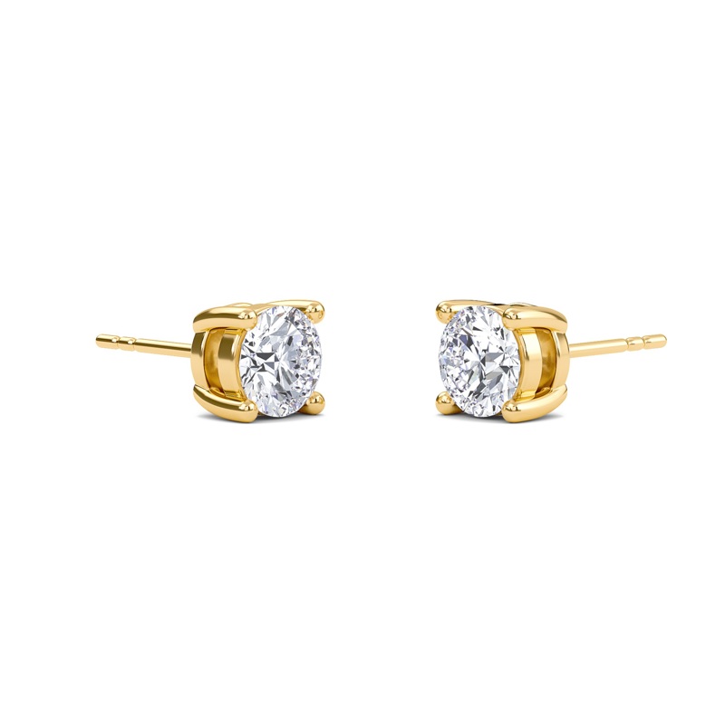 Round Four Prong Solitaire Earrings