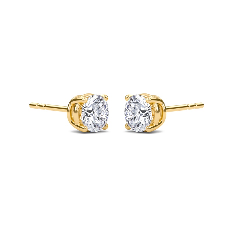 Round Four Prong Solitaire Earrings